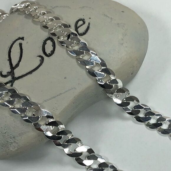 22” Solid 925 Sterling Silver Cuban Chain Necklace - Picture 6 of 9